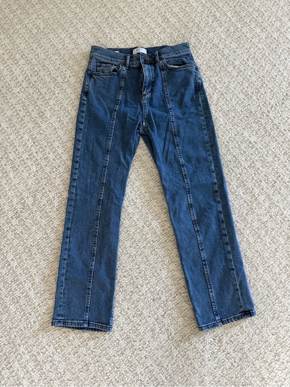 Women’s Loft Straight-Leg Dark Blue Capri Length Jeans